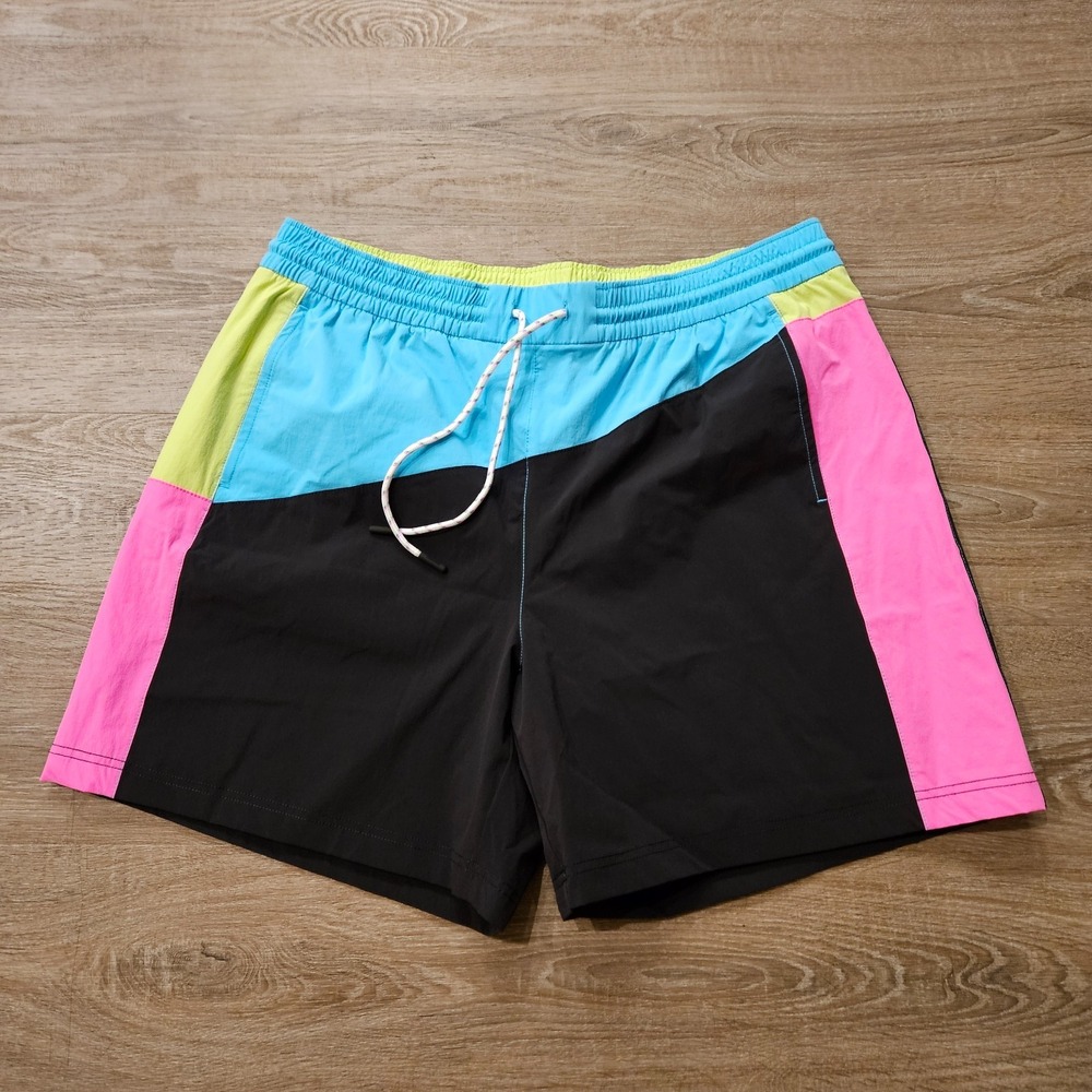 Chubbies Men's XL 5.5" Retro Swim Trunks Colorblock Black Blue Pink‎ Green NWOT